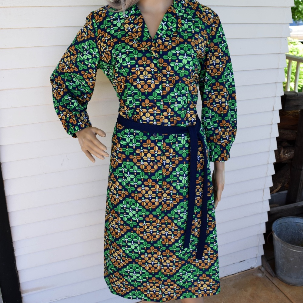 Vintage 1940's/50's Button Down Dress with Belt